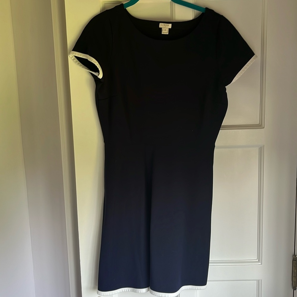 J CREW size 4 Navy and white trim sundress